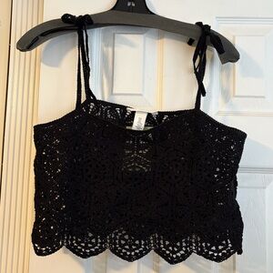 NWT Black Lace Summer Top